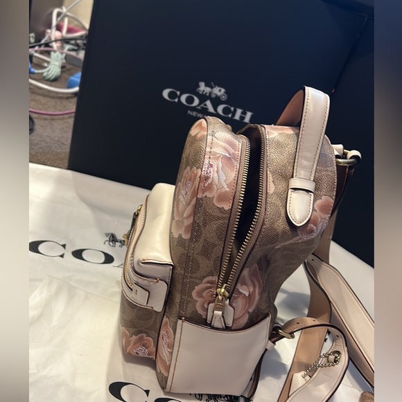 Coach Rose Print Backpack - Picture 5 of 6